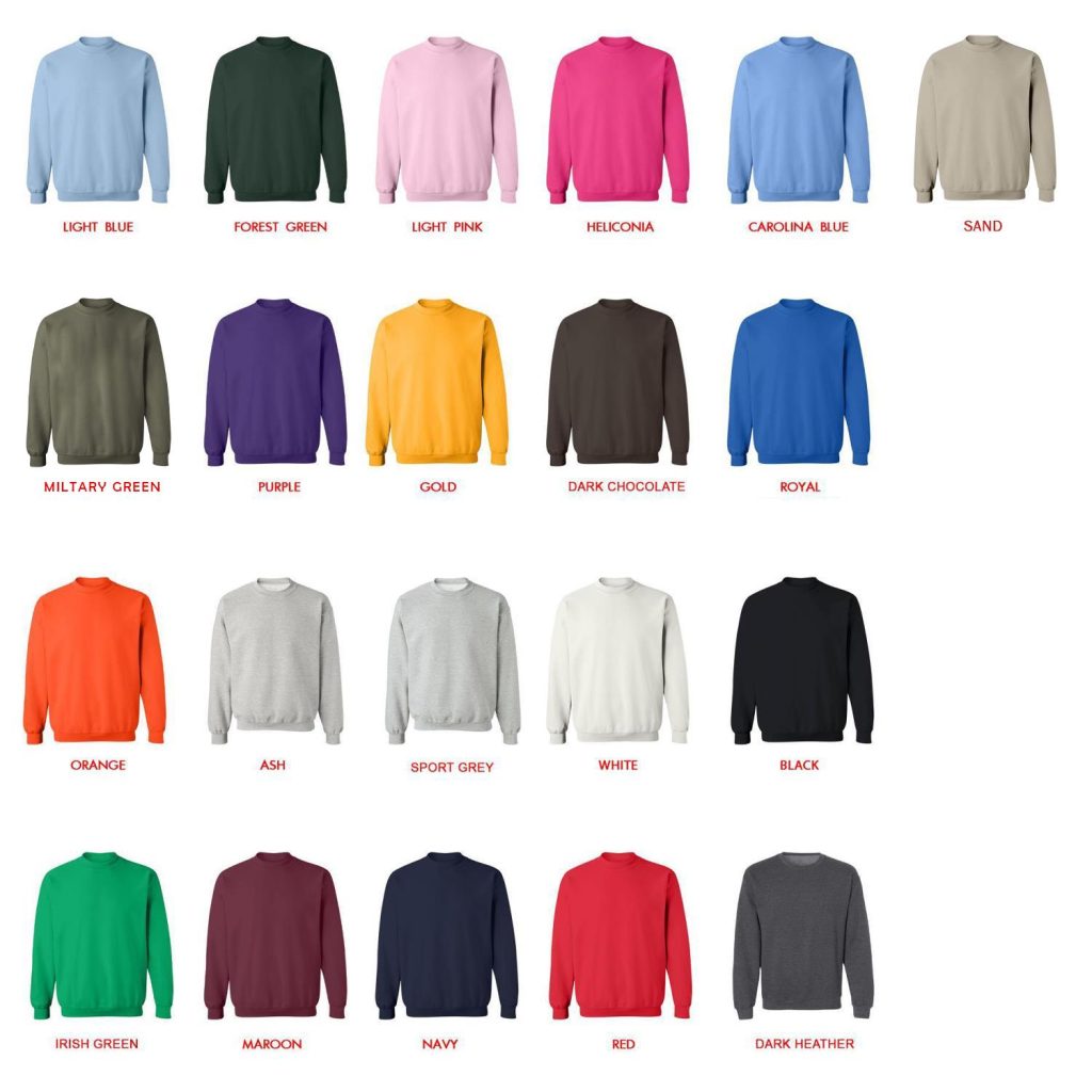 sweatshirt color chart - Billy Strings Shop