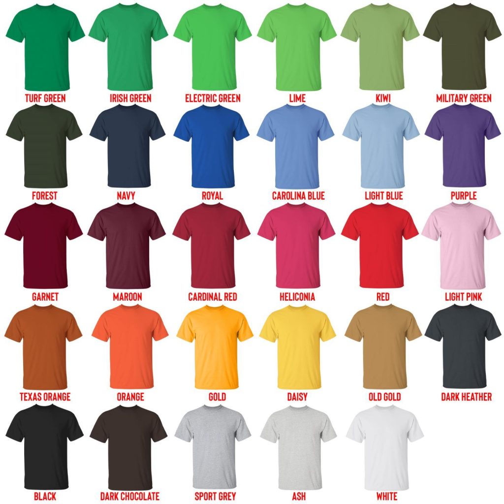 t shirt color chart - Billy Strings Shop