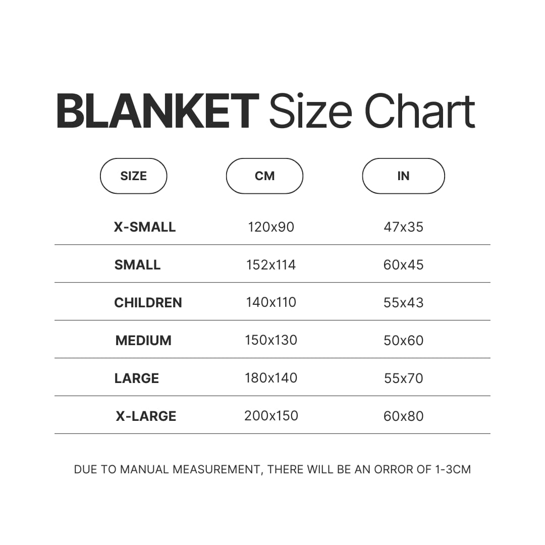 Blanket Size Chart 2 - Billy Strings Shop